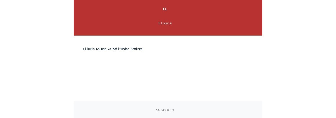 Eliquis Coupon vs Mail-Order Savings