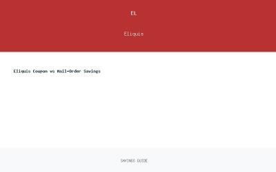 Eliquis Coupon vs Mail-Order Savings